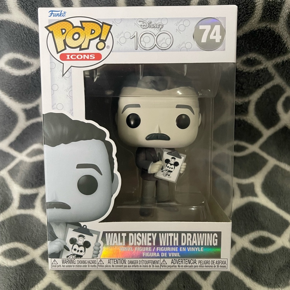 Funko Pop! Walt Disney With Drawing # 74 Disney 100 ! VAULTED ! Funko Pop Icons